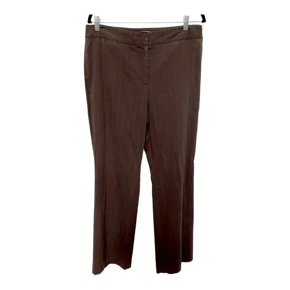 Ann Taylor Women’s Size 12 Brown Pinstriped Trousers